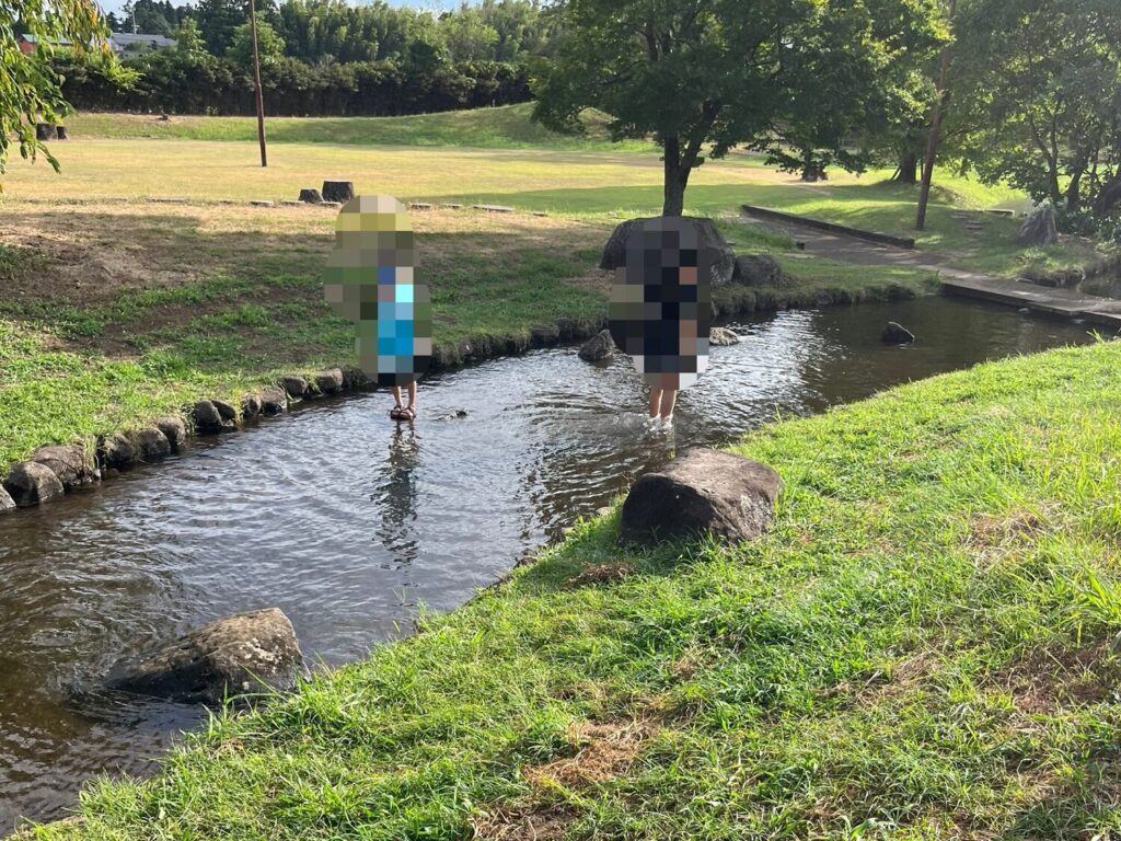 矢護川公園　子どもが小川に入っている状態